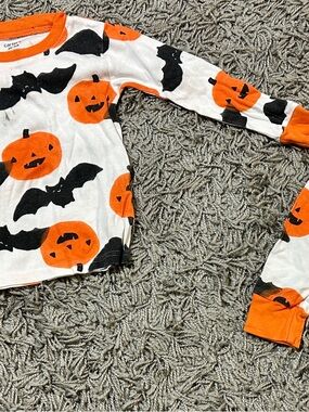 Carter's Orange & Black Halloween Pumpkin Kids Costume Top